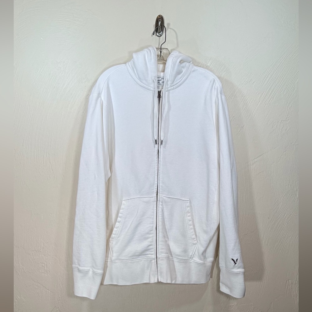 American Eagle Outfitters White Full-Zip Hoodie